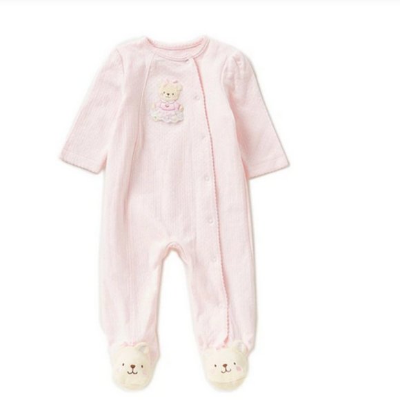 Little Me Baby Girls Sweet Bear Footed Coverall Size 3 Months NWT - Picture 1 of 8